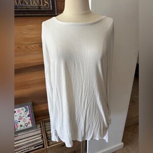 White House Black Market Cream Long Sleeve Top